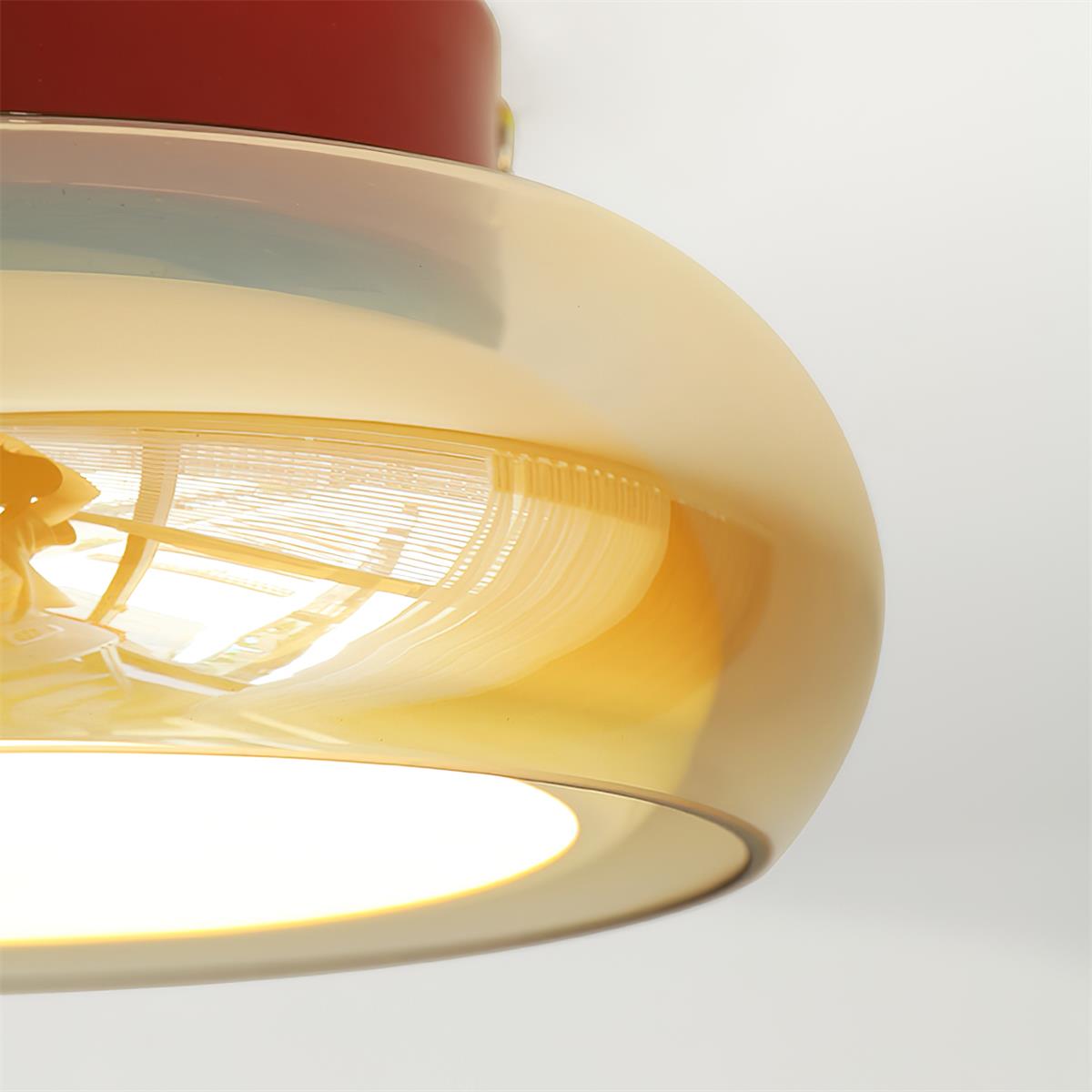 Retro Amber Glass Flush Mount Ceiling Light