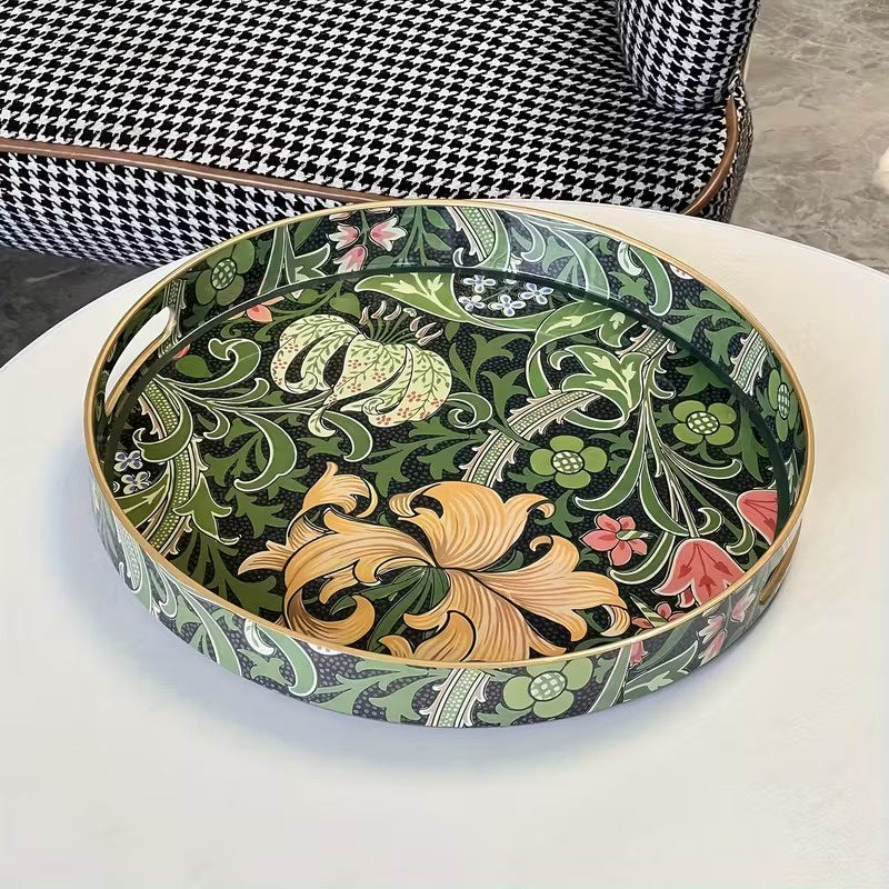 Round Floral Kitchen Tray