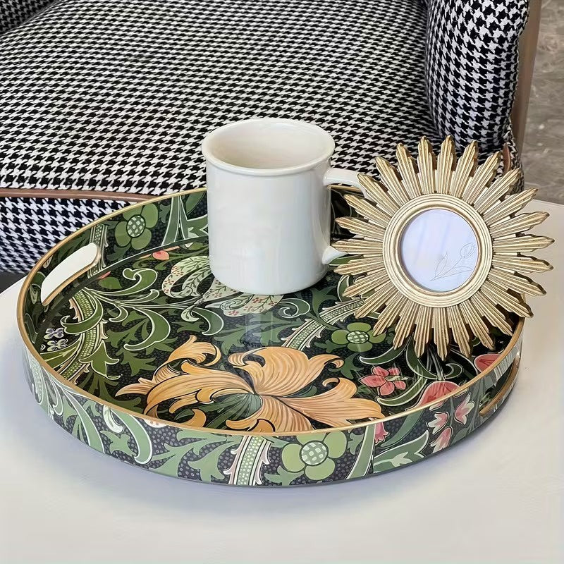Round Floral Kitchen Tray