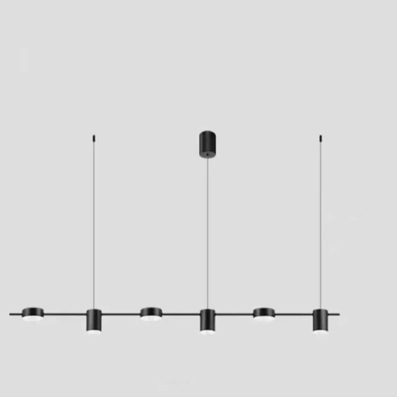 Moderne lineaire plafond-hanglamp met verstelbare spotlights