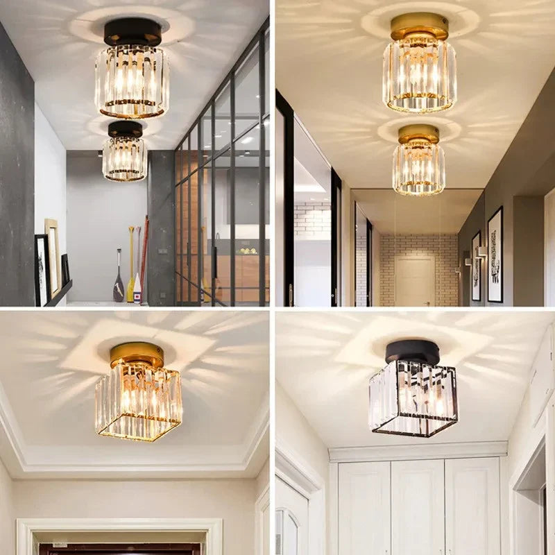 Modern Crystal Ceiling Light Glam Flush Mount Glass Lamp
