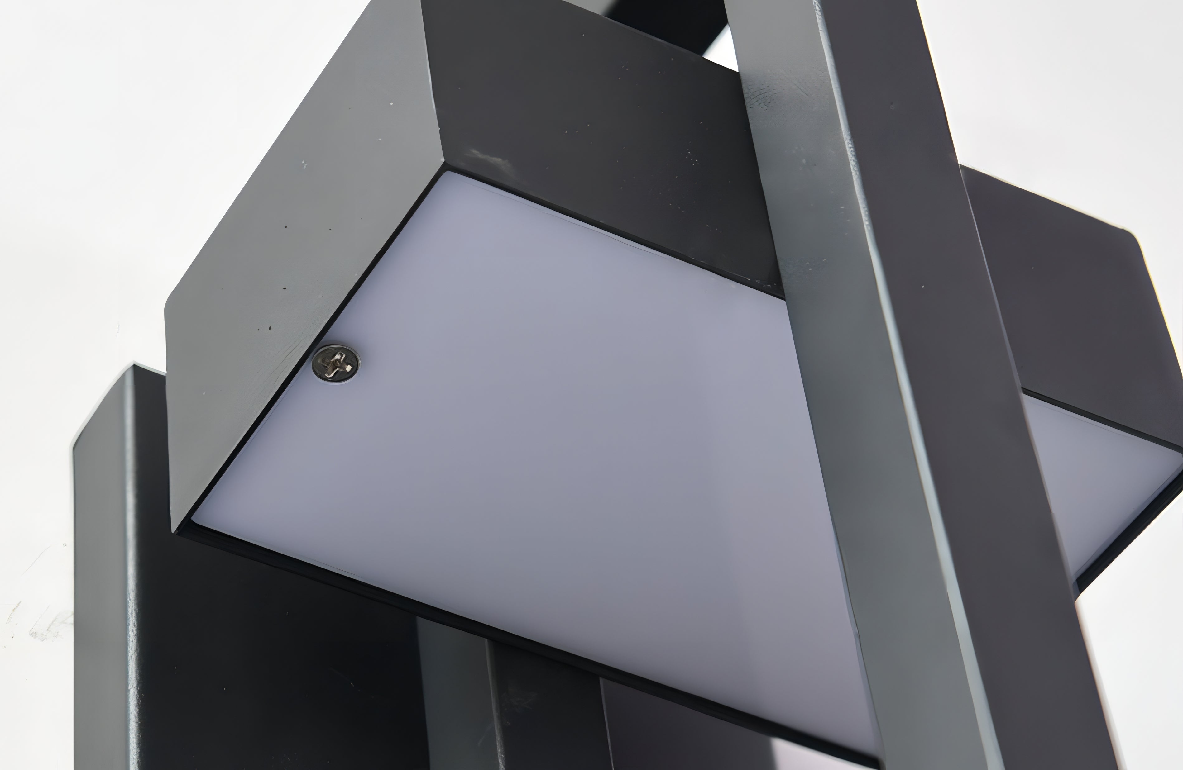 Modern Black Steel Outdoor Wall Lamp Architectural Design