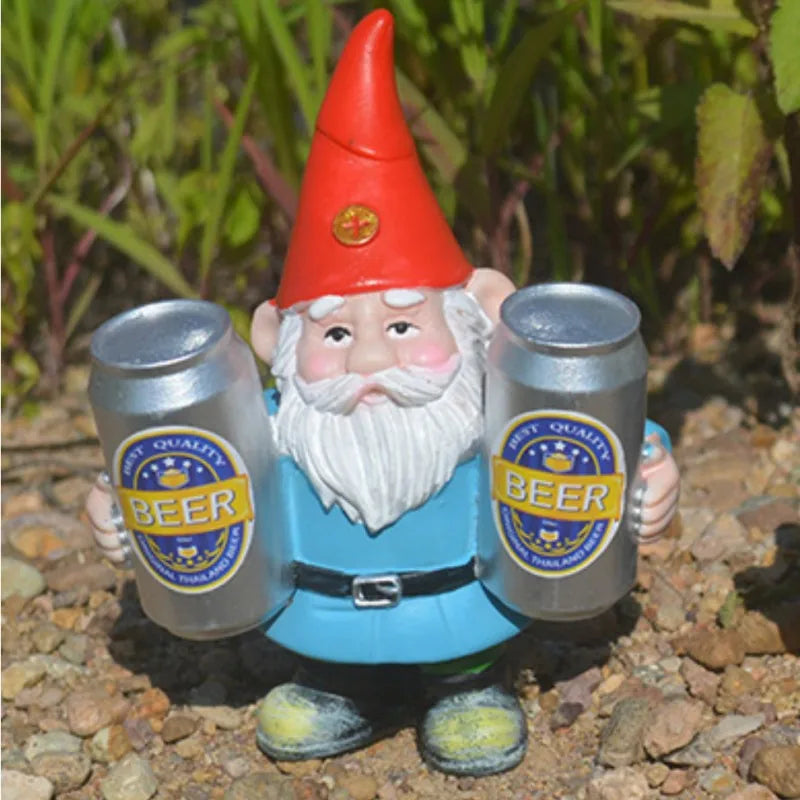 Tuin Gnoom Standbeeld met Twee Bier Mokken