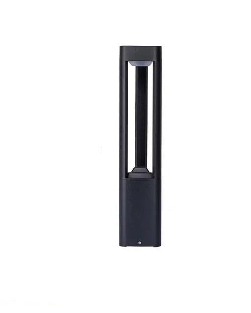 Outdoor LED Bollard Light Black Rectangular Garden Path Lamp