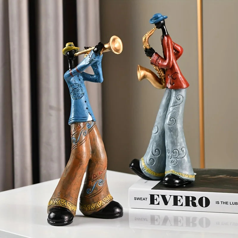 Jazz Musician Resin Statue Music Decor