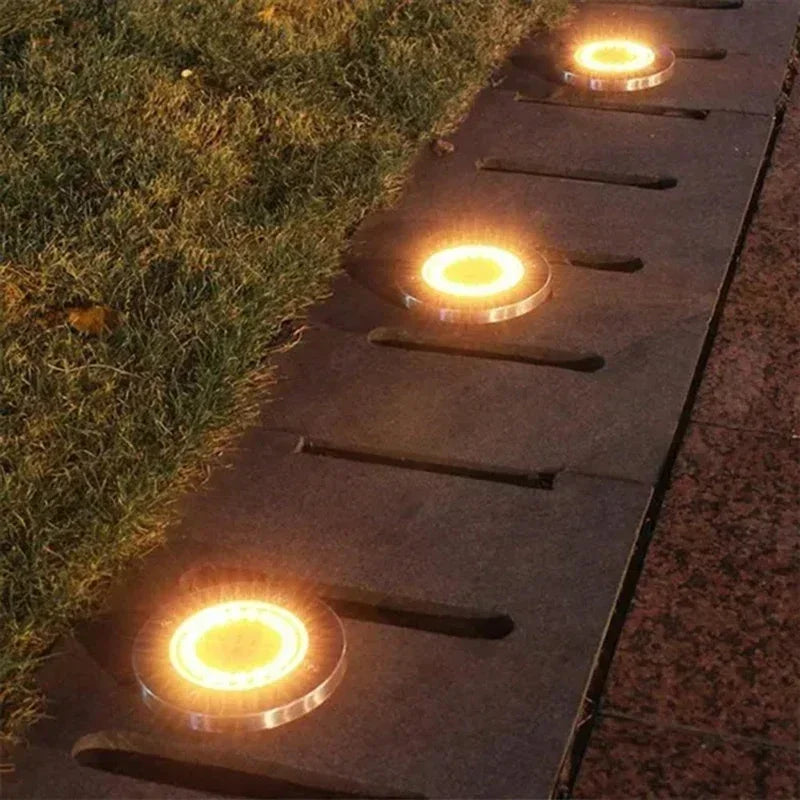 Solar Ground Lights with Round Stainless Steel Housing