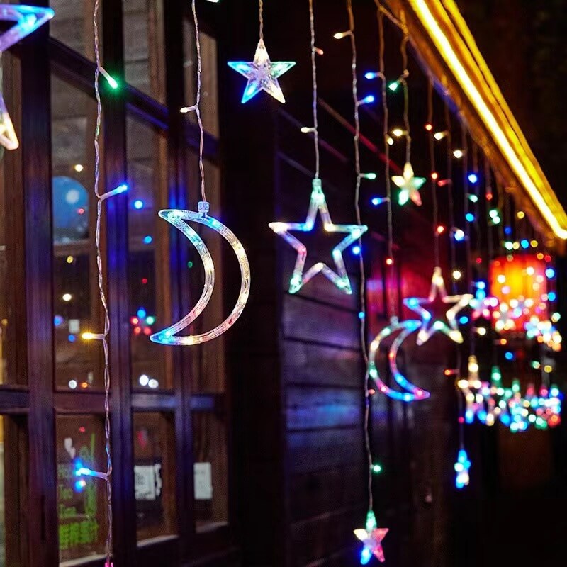 Zonne Stringverlichting Met Ster En Maan Hangende Vormen