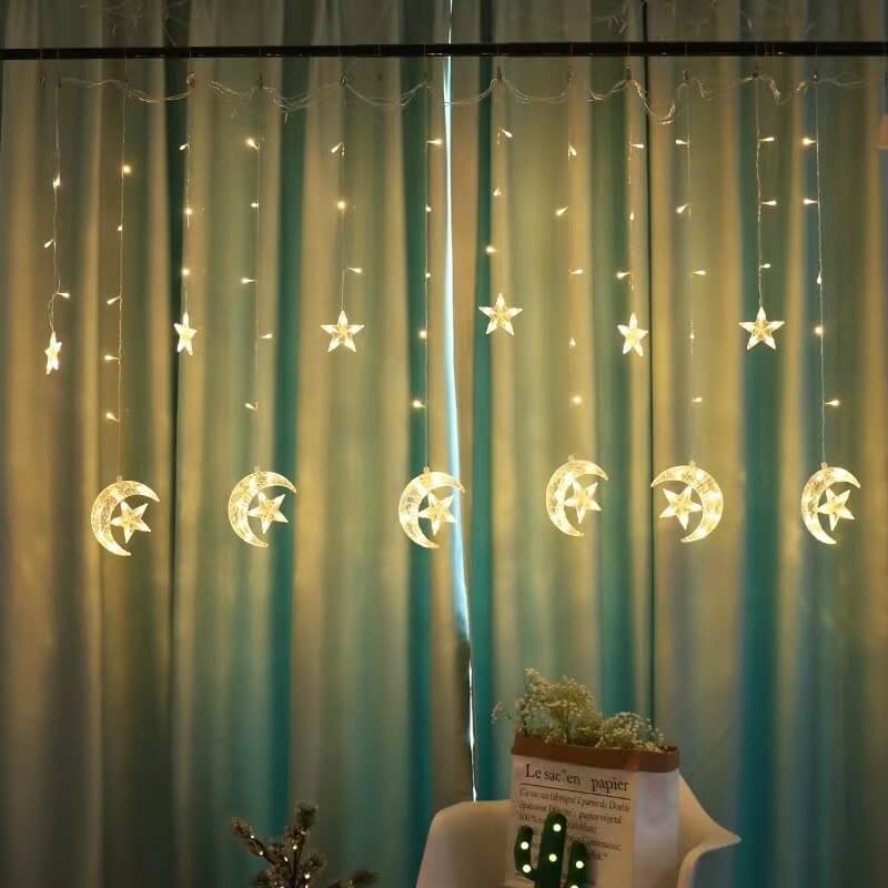Zonne Stringverlichting Met Ster En Maan Hangende Vormen