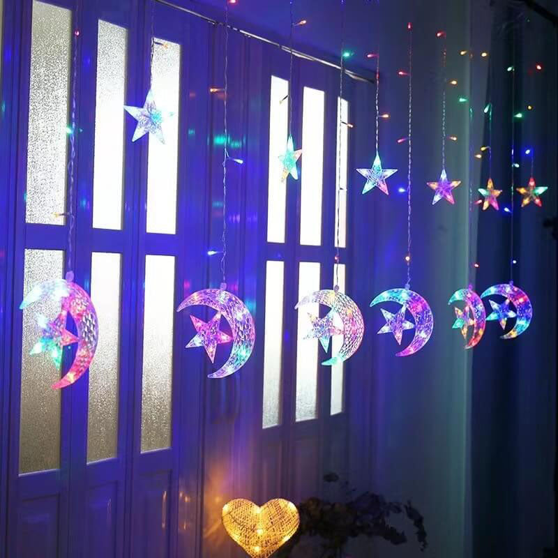 Zonne Stringverlichting Met Ster En Maan Hangende Vormen