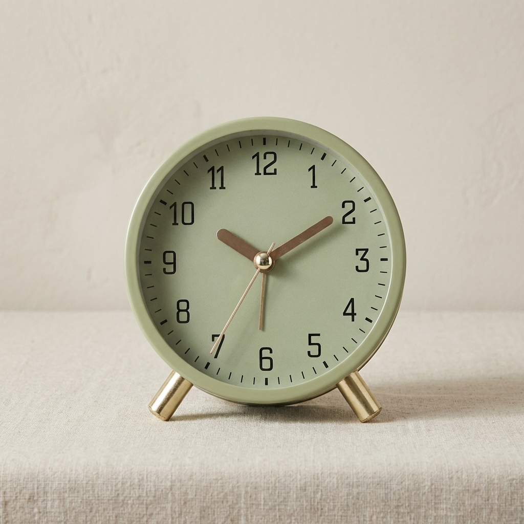 Horloge de bureau analogique silencieuse avec cadran moderne numéroté
