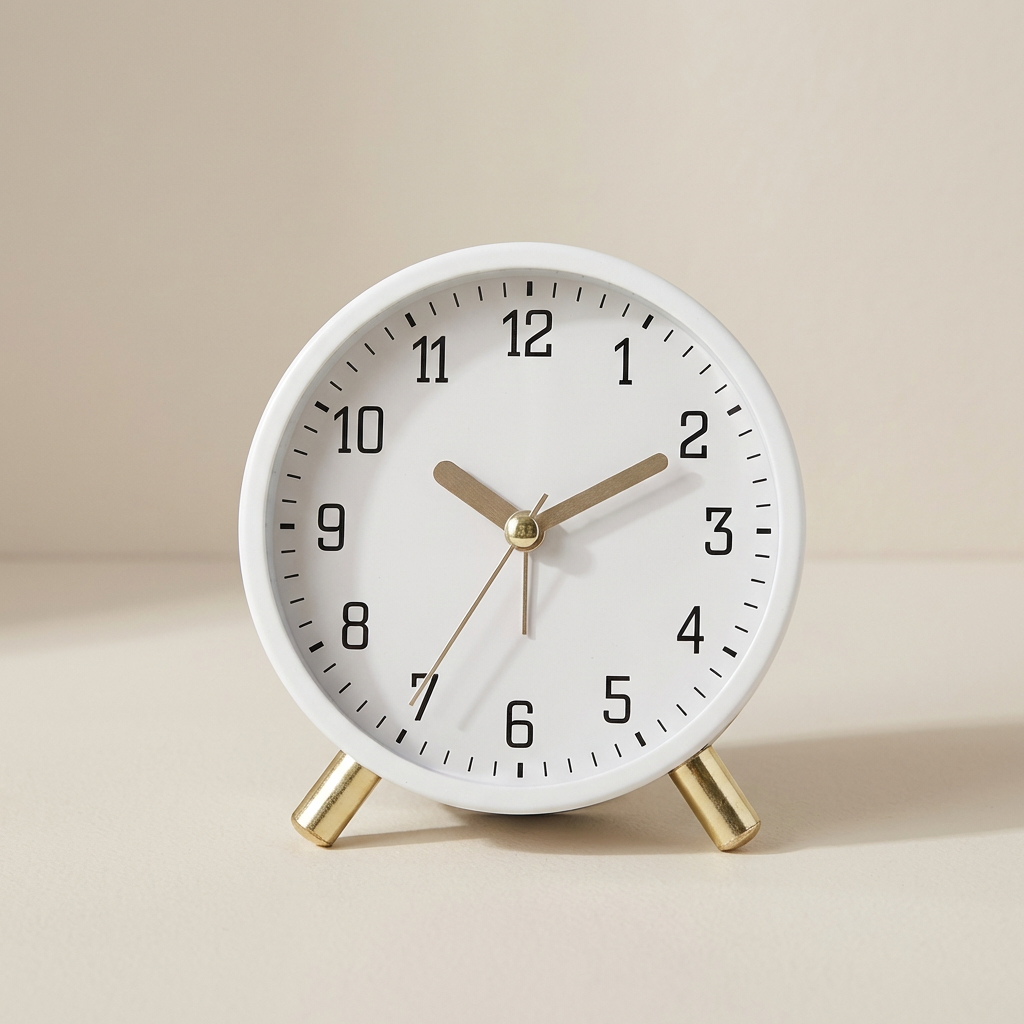 Horloge de bureau analogique silencieuse avec cadran moderne numéroté
