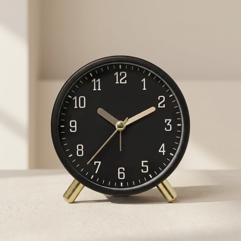 Horloge de bureau analogique silencieuse avec cadran moderne numéroté