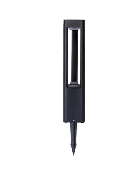 Outdoor LED Bollard Light Black Rectangular Garden Path Lamp