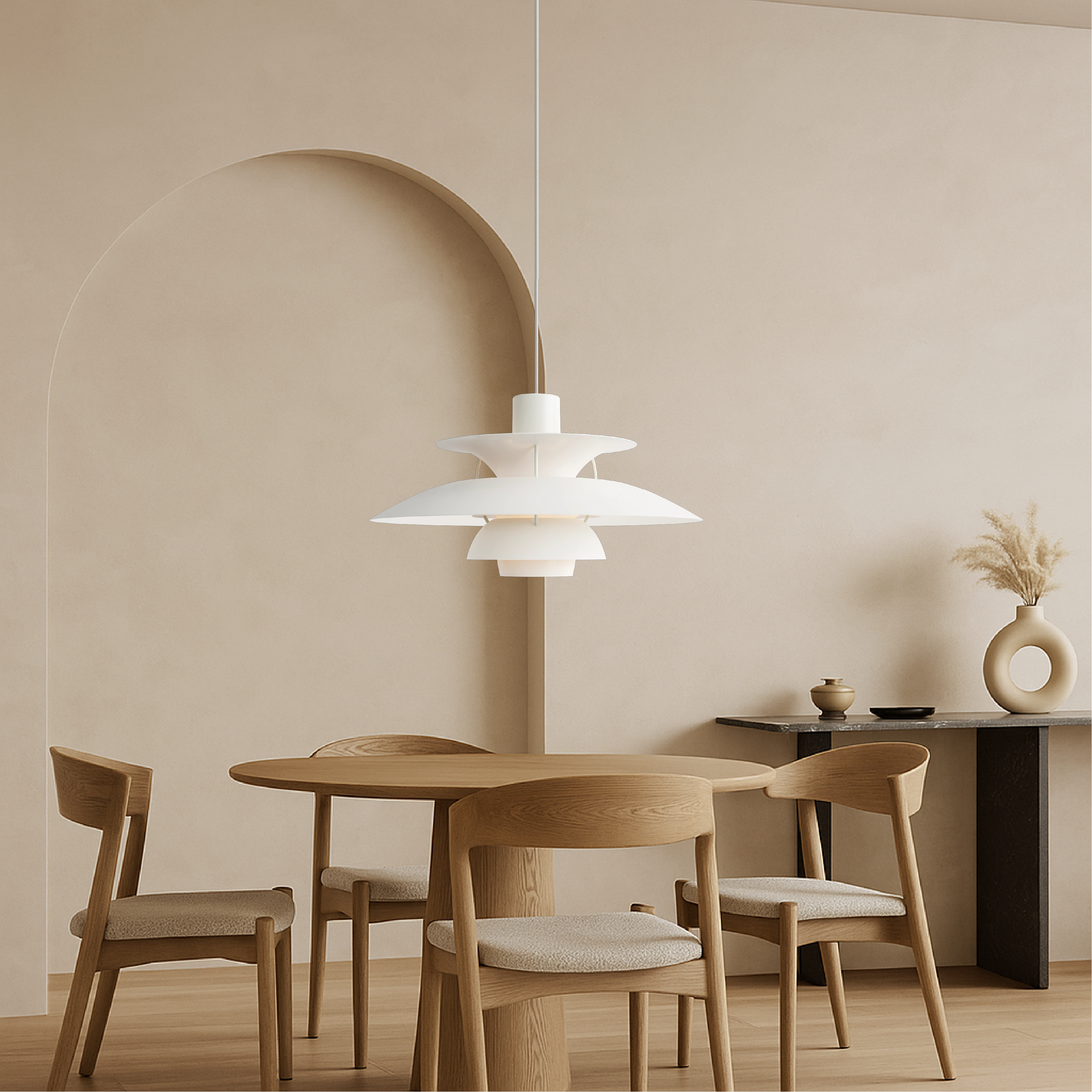 Scandinavian Layered Metal Hanging Lamp