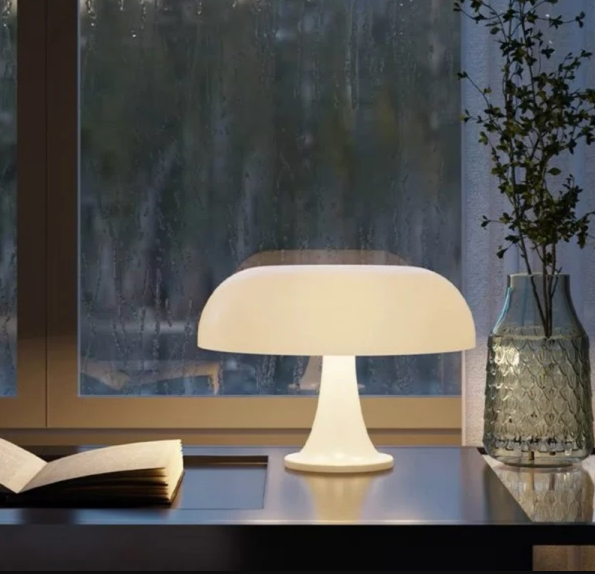 Lampe de table LED rechargeable en forme de champignon nordique