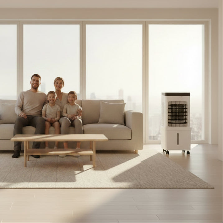 3-in-1 Draagbare Verdampingsluchtkoeler – Mobiele Koelventilator met Luchtreiniger