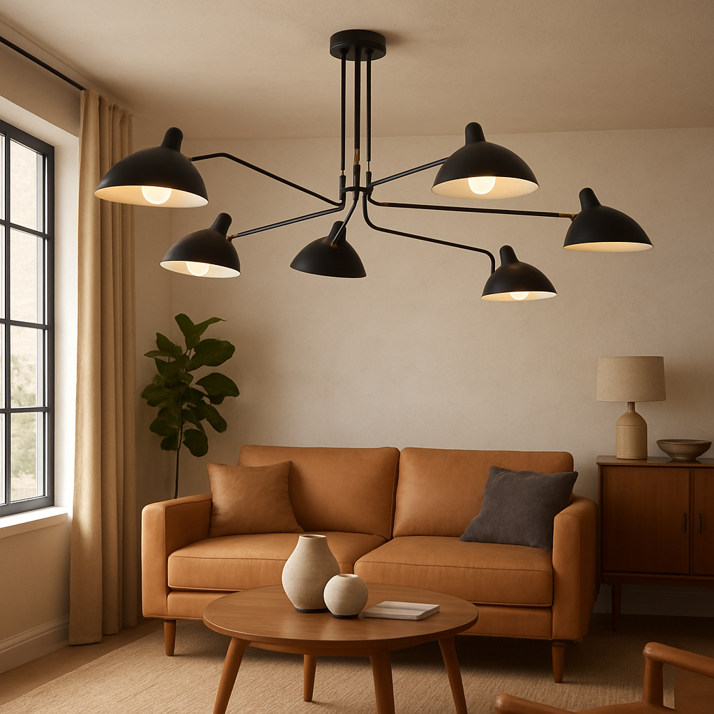 Mouille-Style Multi-Arm Ceiling Light