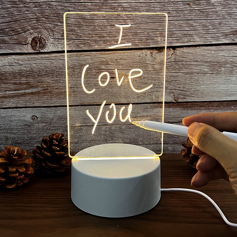 Illuminated Acrylic Writing Board with USB Power