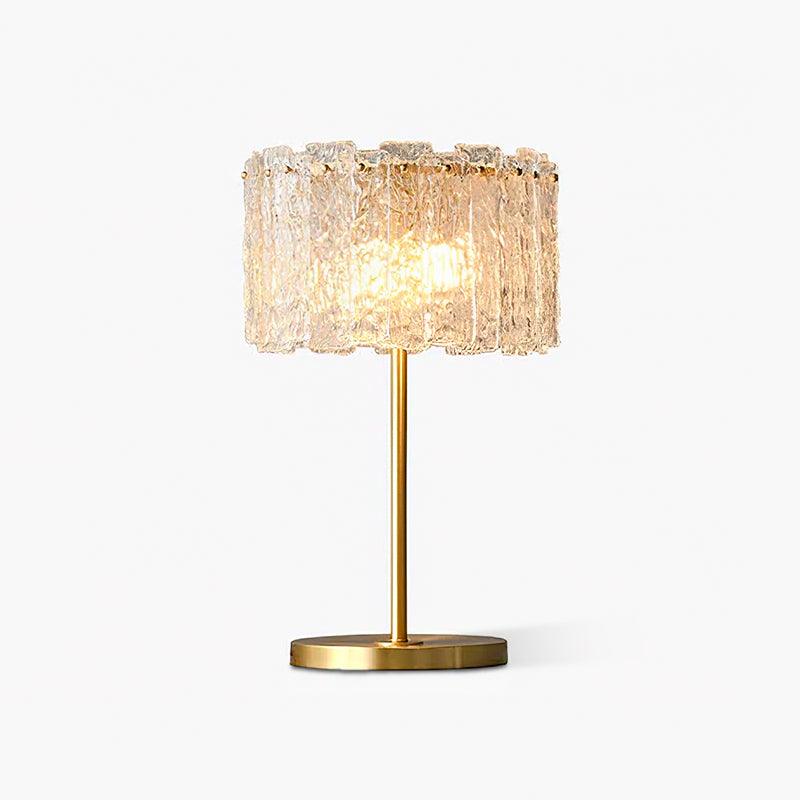 Crystal Table Lamp with Metal Stem and Round Base