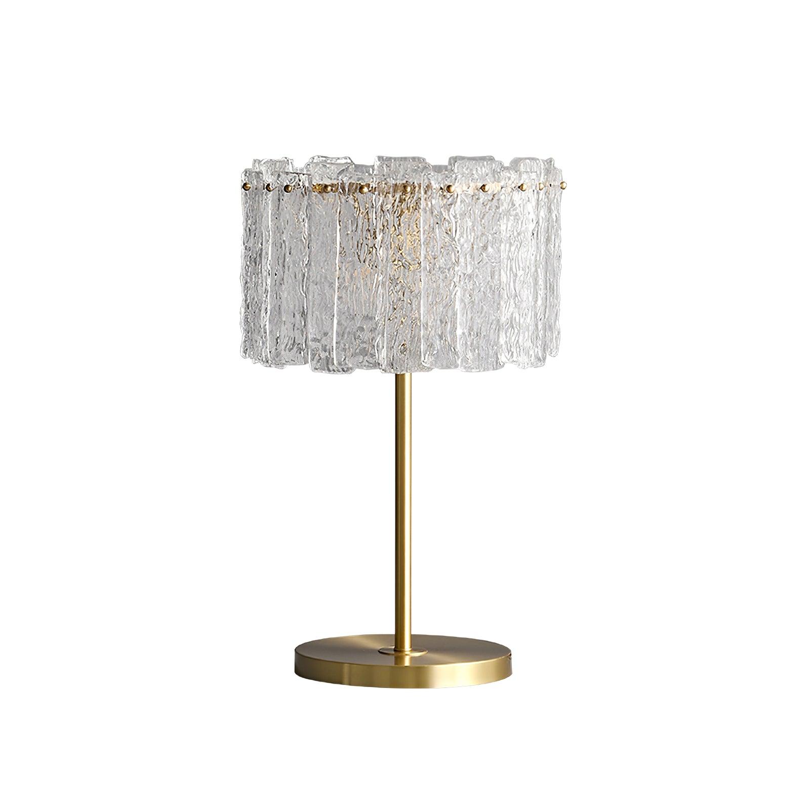 Crystal Table Lamp with Metal Stem and Round Base