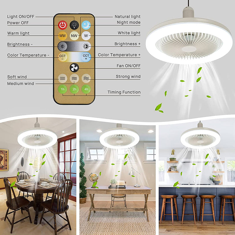 Plafondventilator Licht met Afstandsbediening en Ronde LED Ring