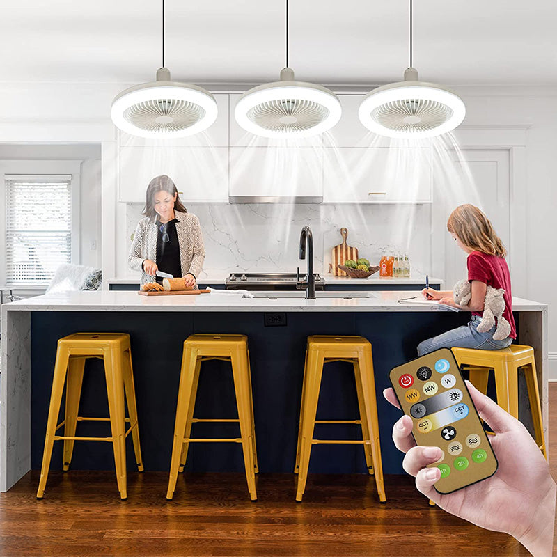 Plafondventilator Licht met Afstandsbediening en Ronde LED Ring