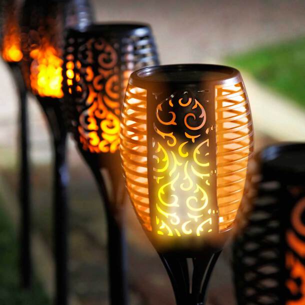 Solar Outdoor Torch Light With Flame Effect Stake