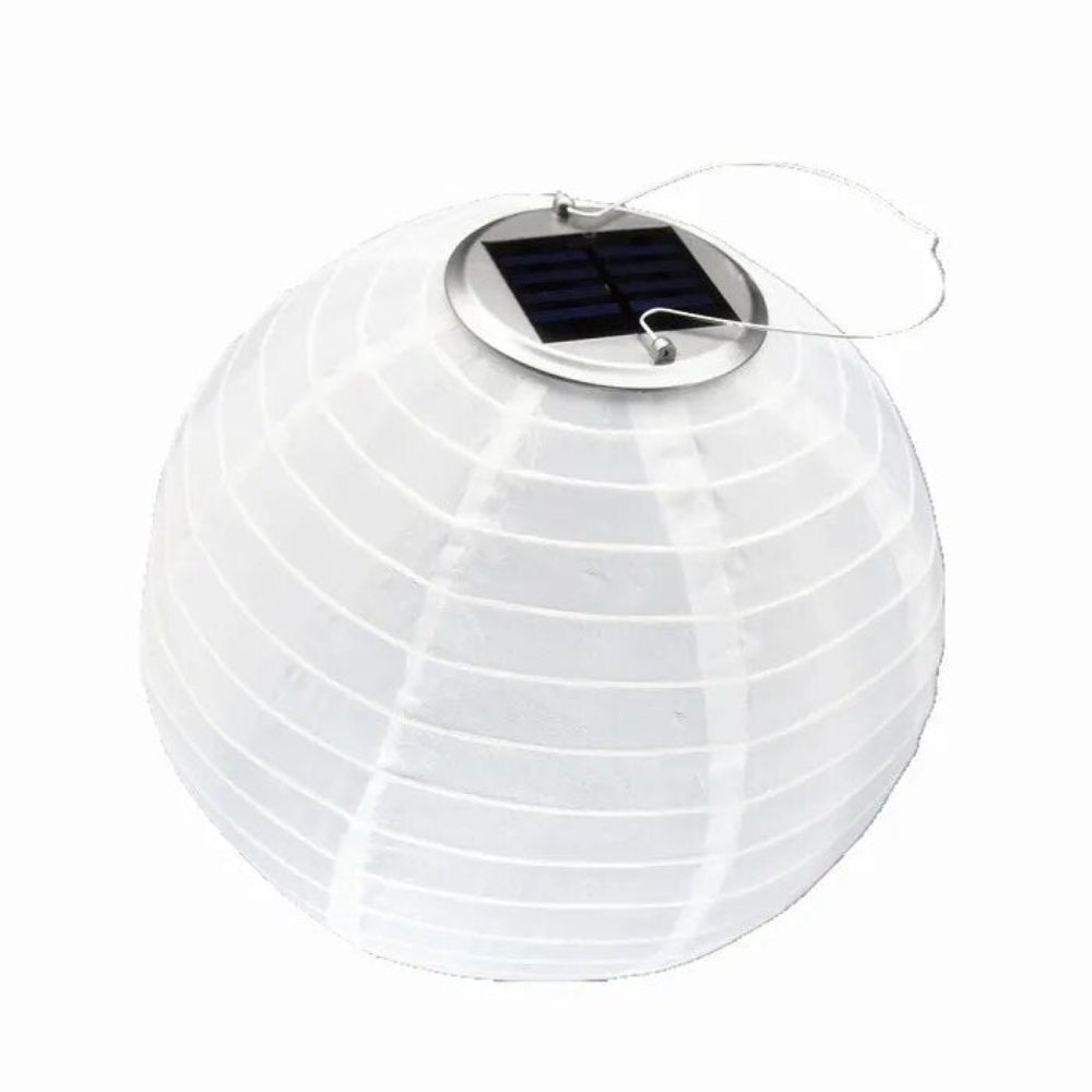 Zonne-energie Buiten Hanglamp Ronde Witte Lantaarn Met Lichtsensor