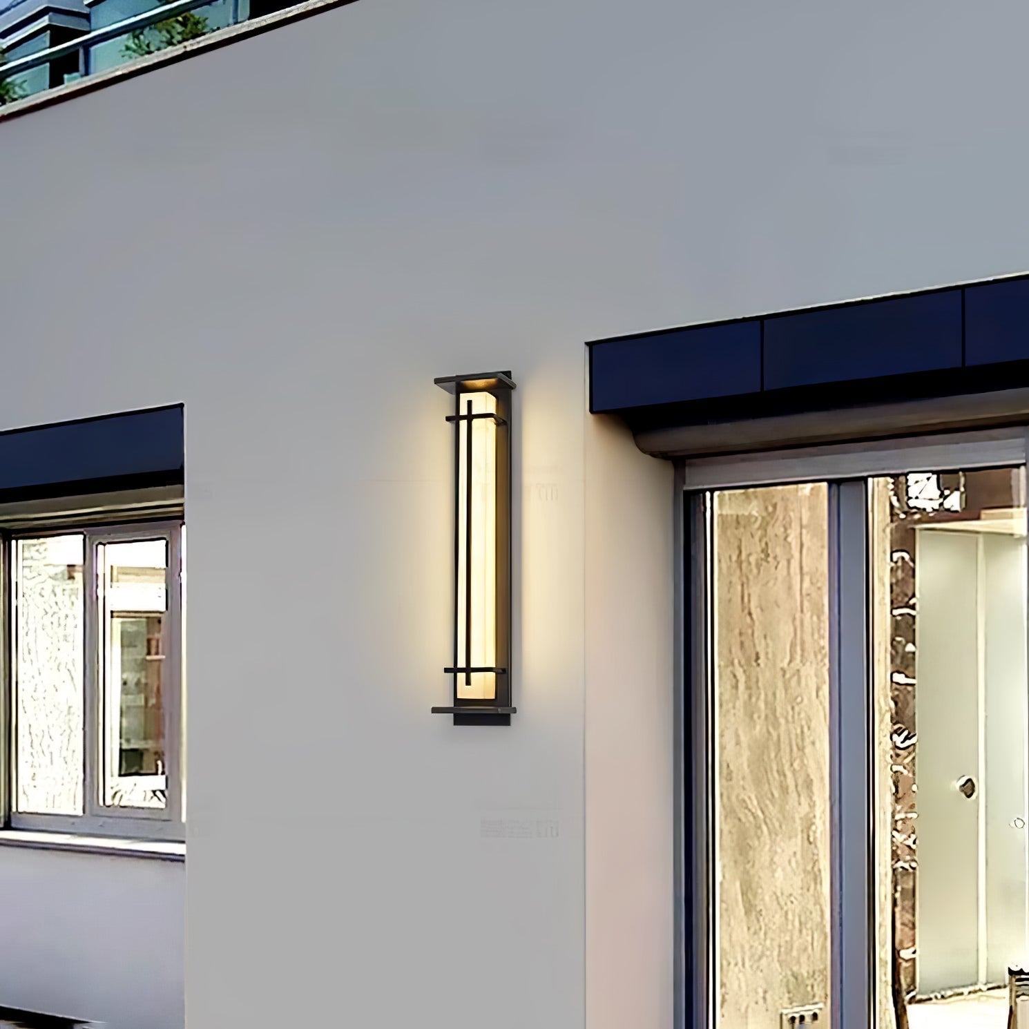Outdoor Wall Light Waterproof LED Alabaster Style Exterior Lamp