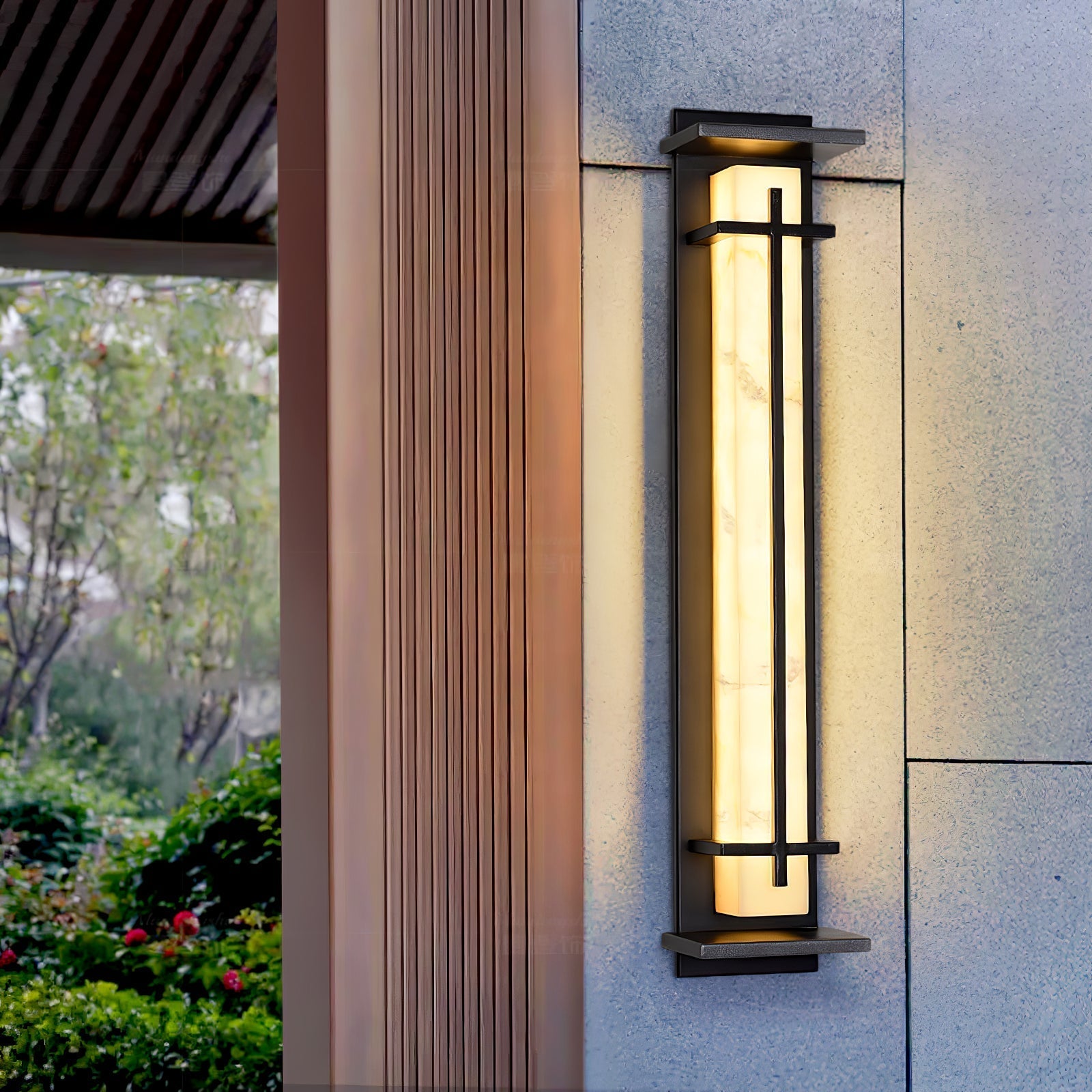 Outdoor Wall Light Waterproof LED Alabaster Style Exterior Lamp