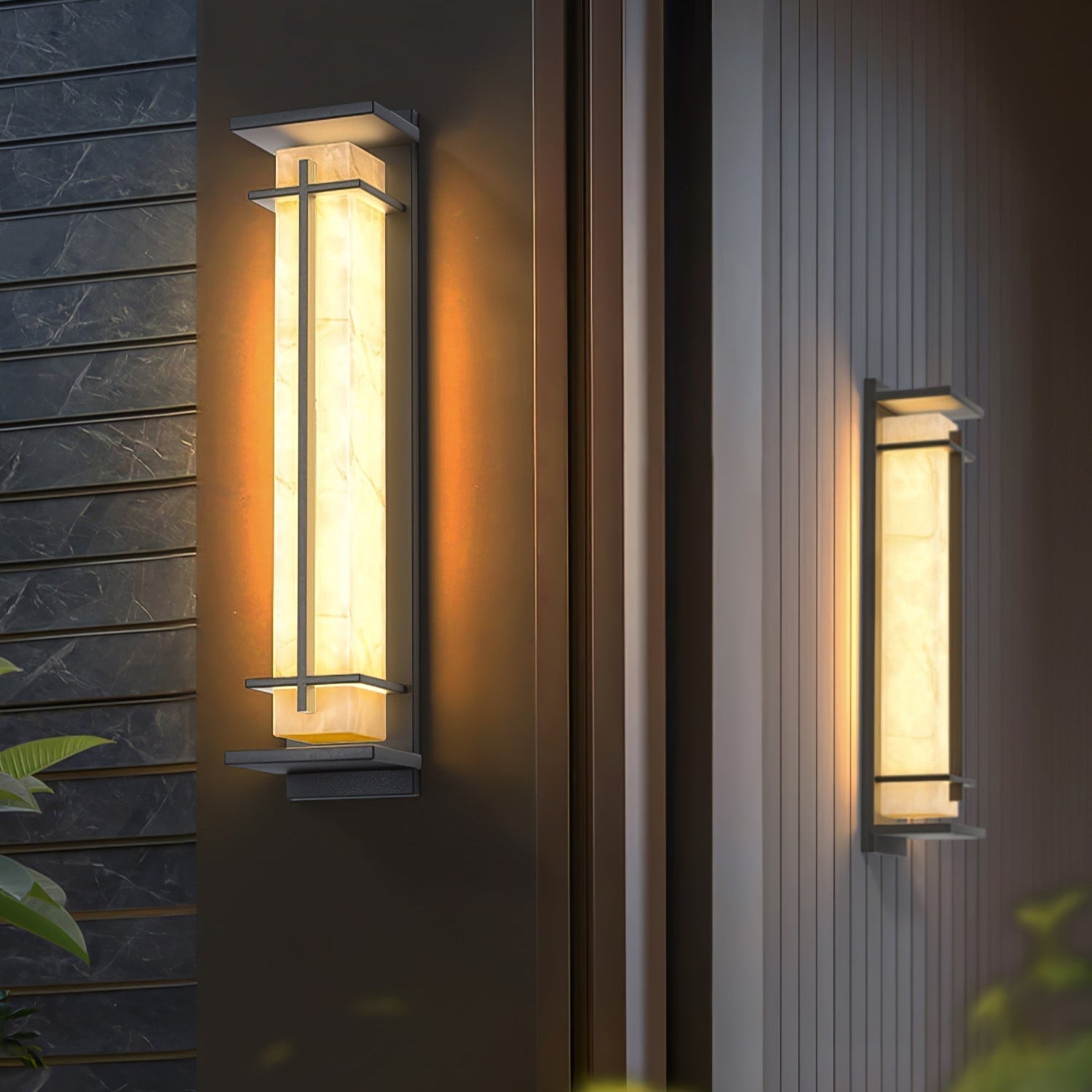 Outdoor Wall Light Waterproof LED Alabaster Style Exterior Lamp