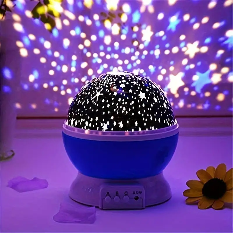 Star projector night lamp with rotating dome cover