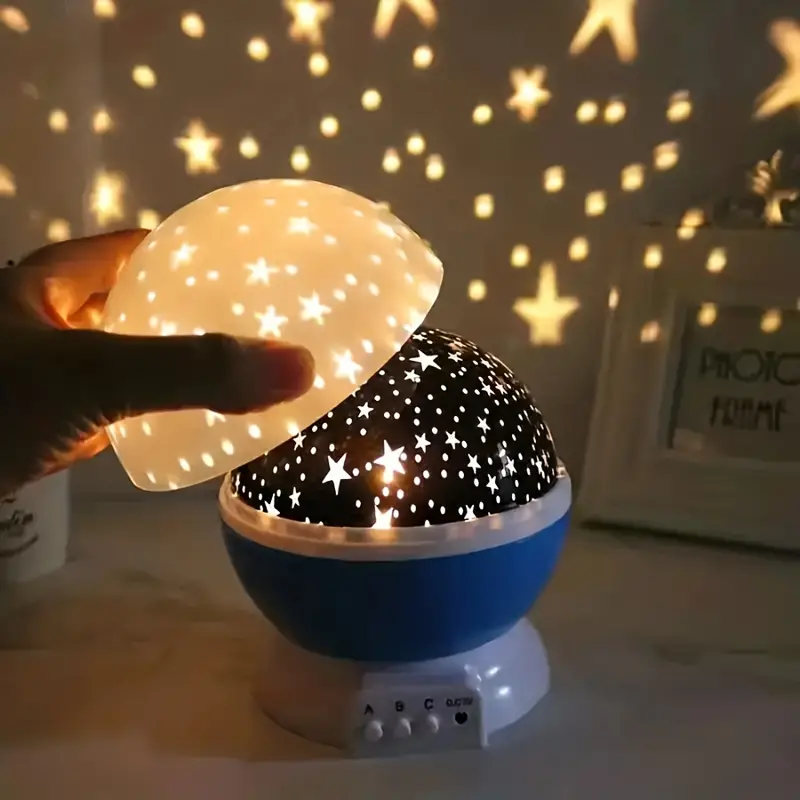 Star projector night lamp with rotating dome cover
