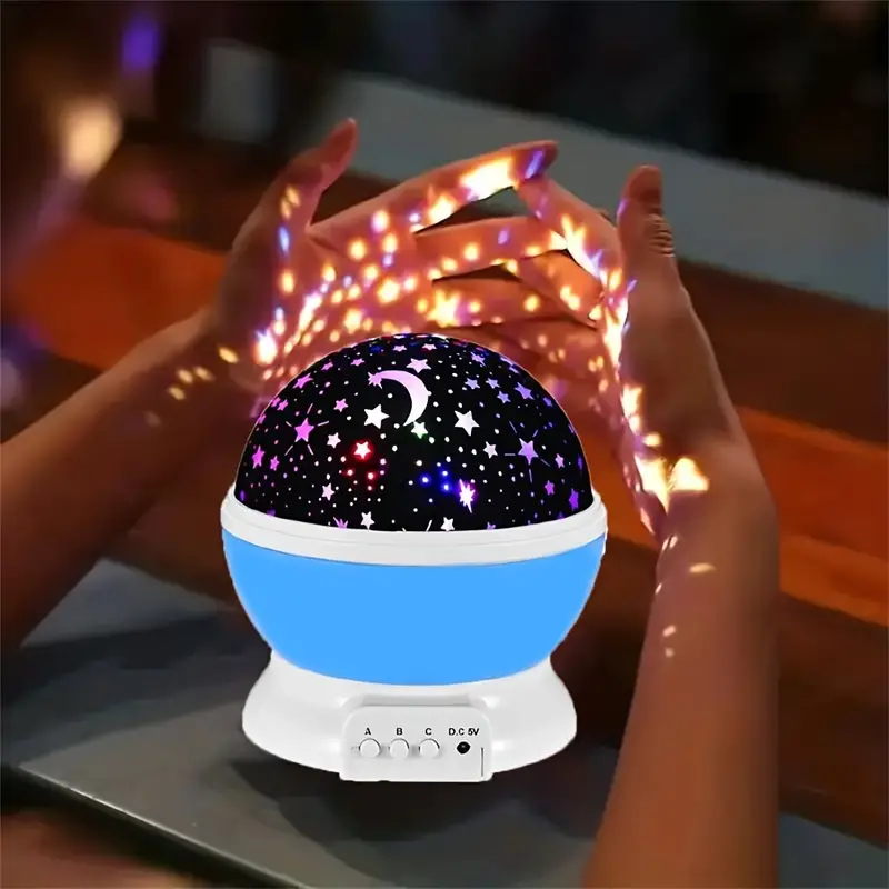 Star projector night lamp with rotating dome cover