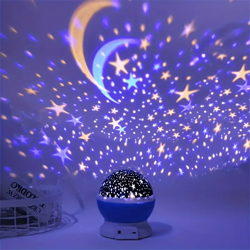Star projector night lamp with rotating dome cover