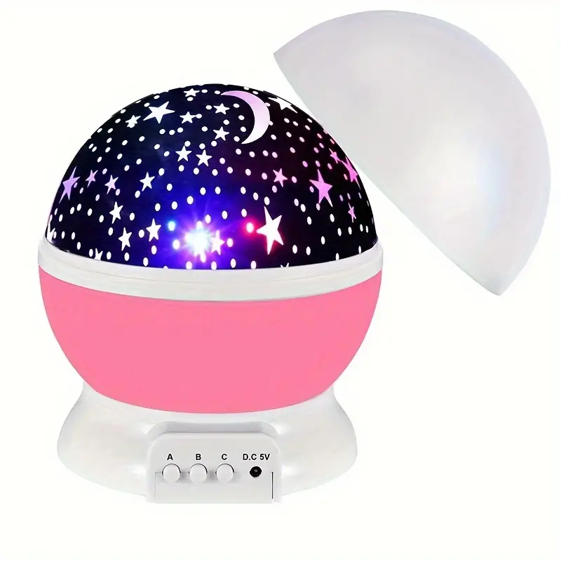 Star projector night lamp with rotating dome cover