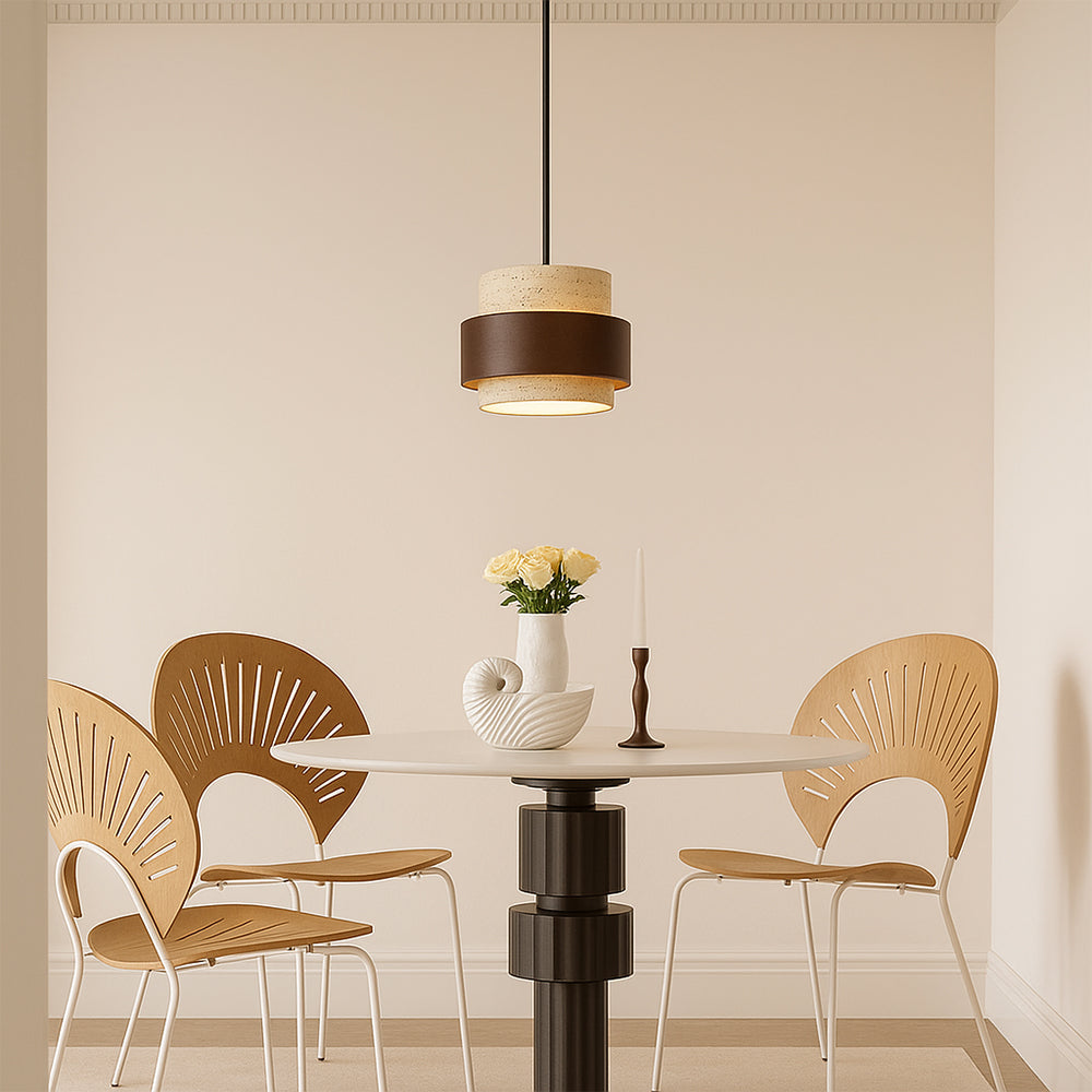 Minimalist Stone Barrel Pendant Lamp