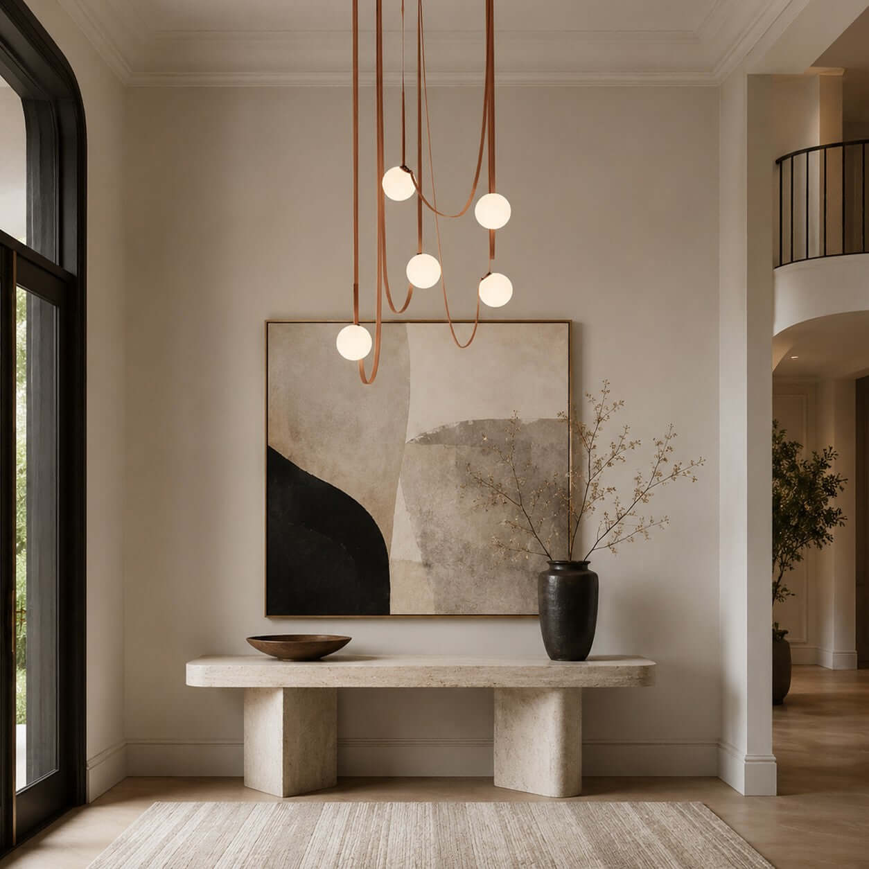 Lustre LED moderne à lumières en cascade pour le salon