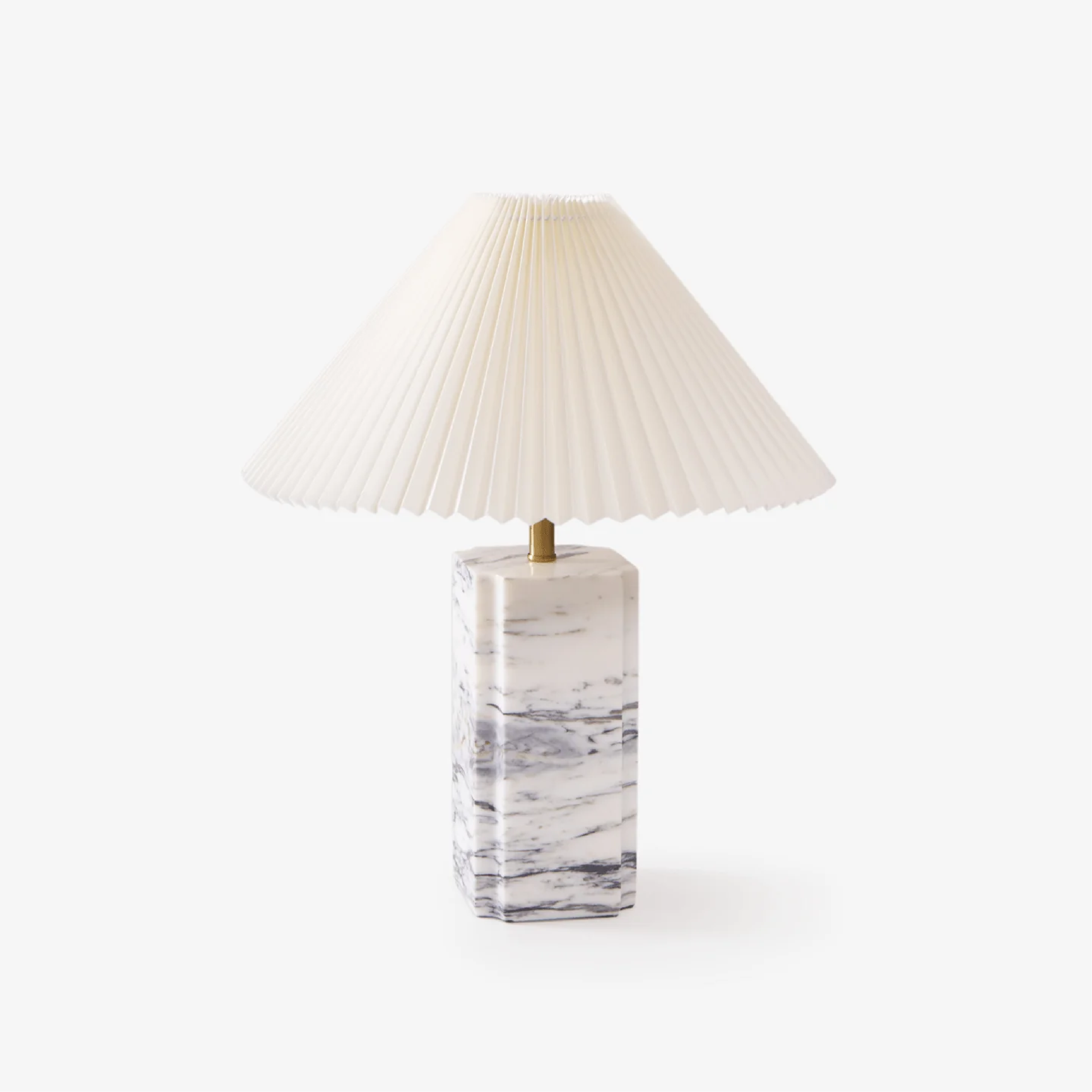 Pleated Shade Marble Table Lamp