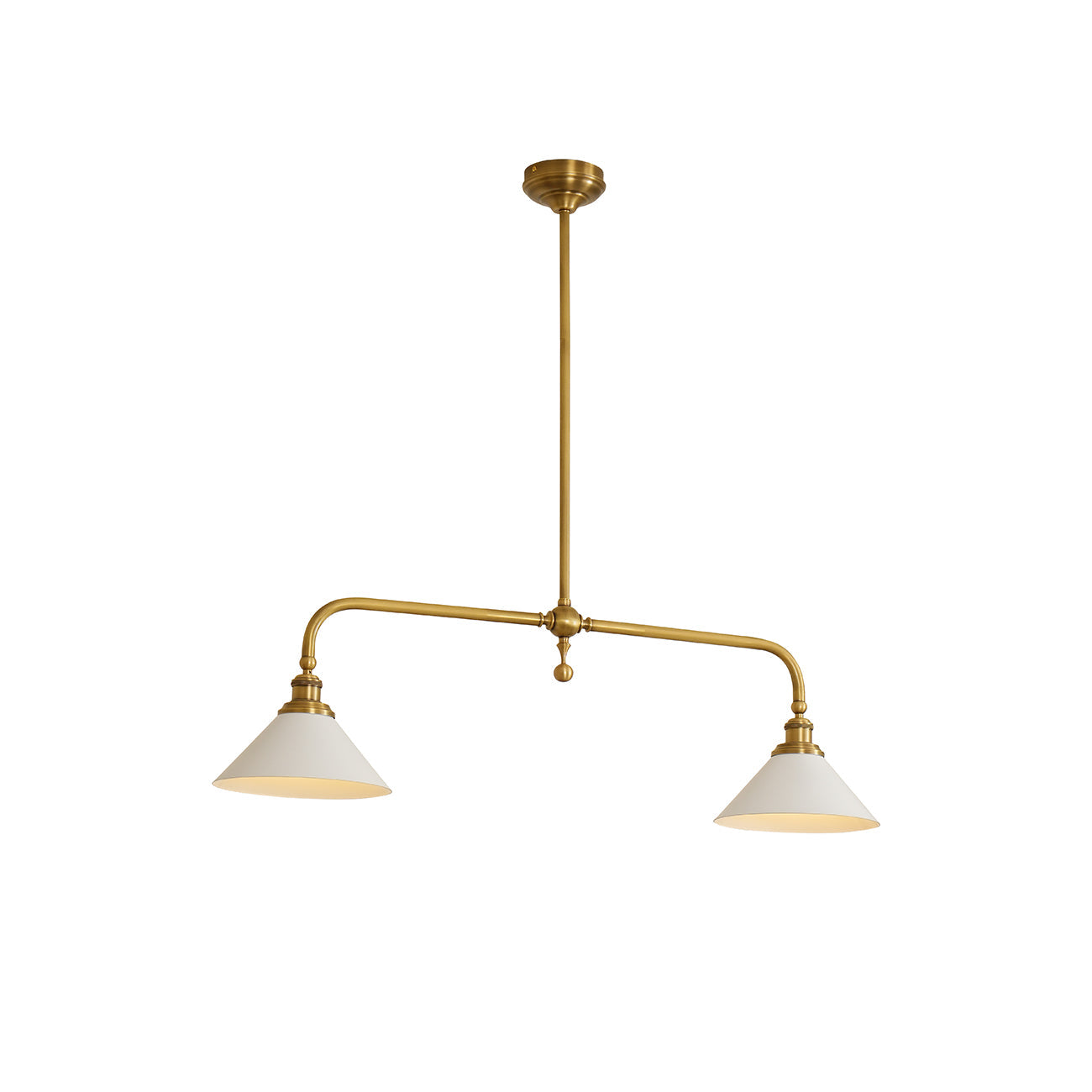 Brass Swing Arm Double Pendant Light