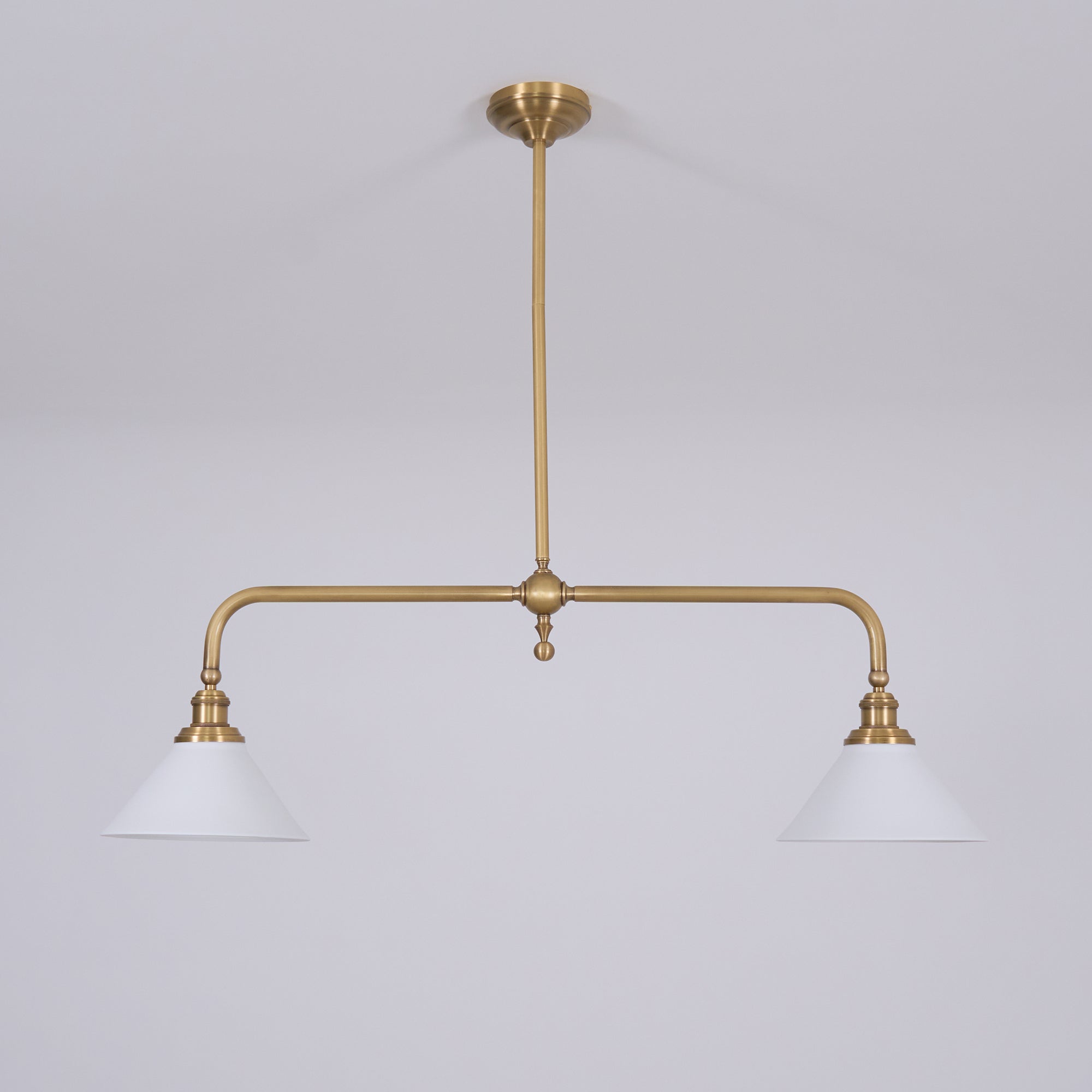 Brass Swing Arm Double Pendant Light