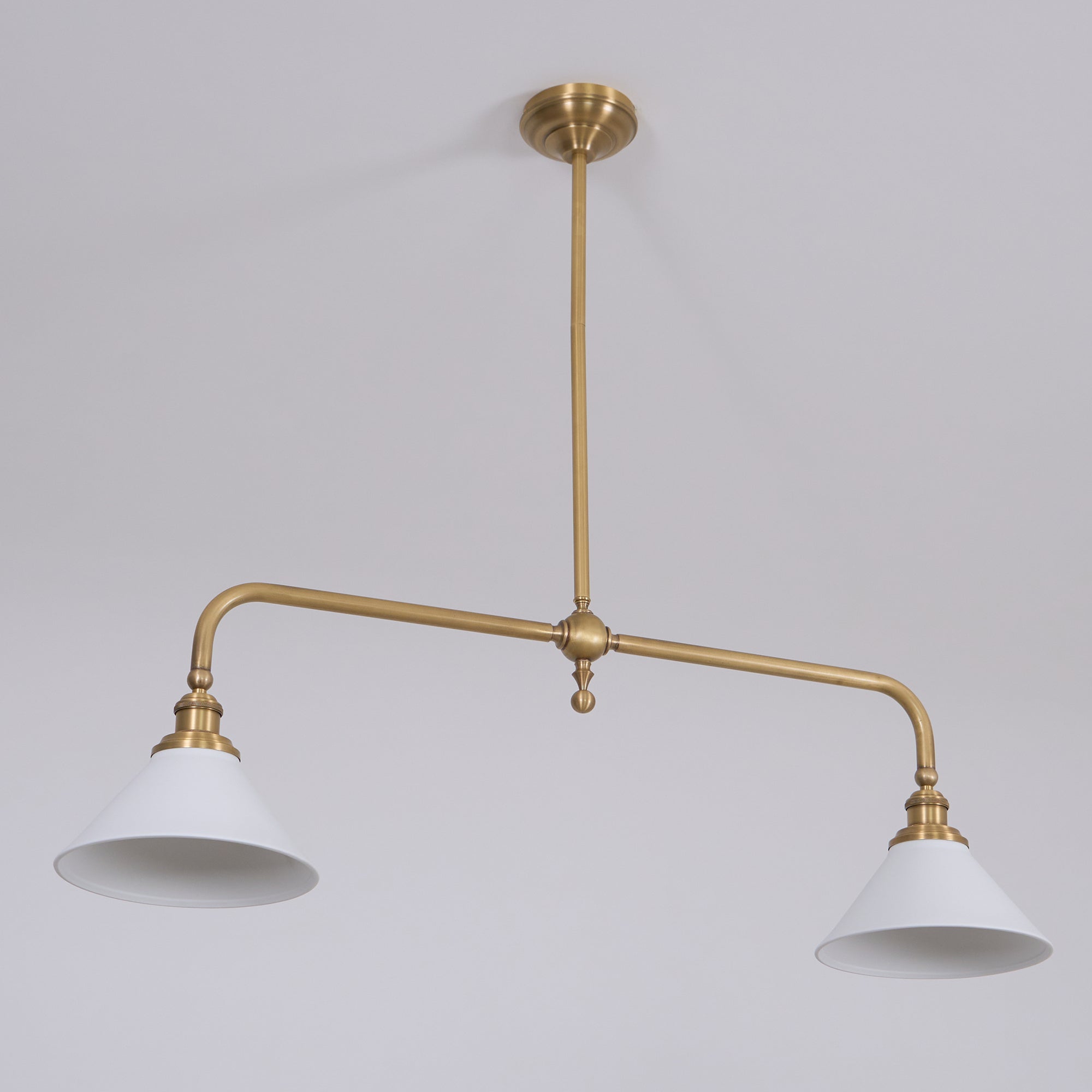 Brass Swing Arm Double Pendant Light