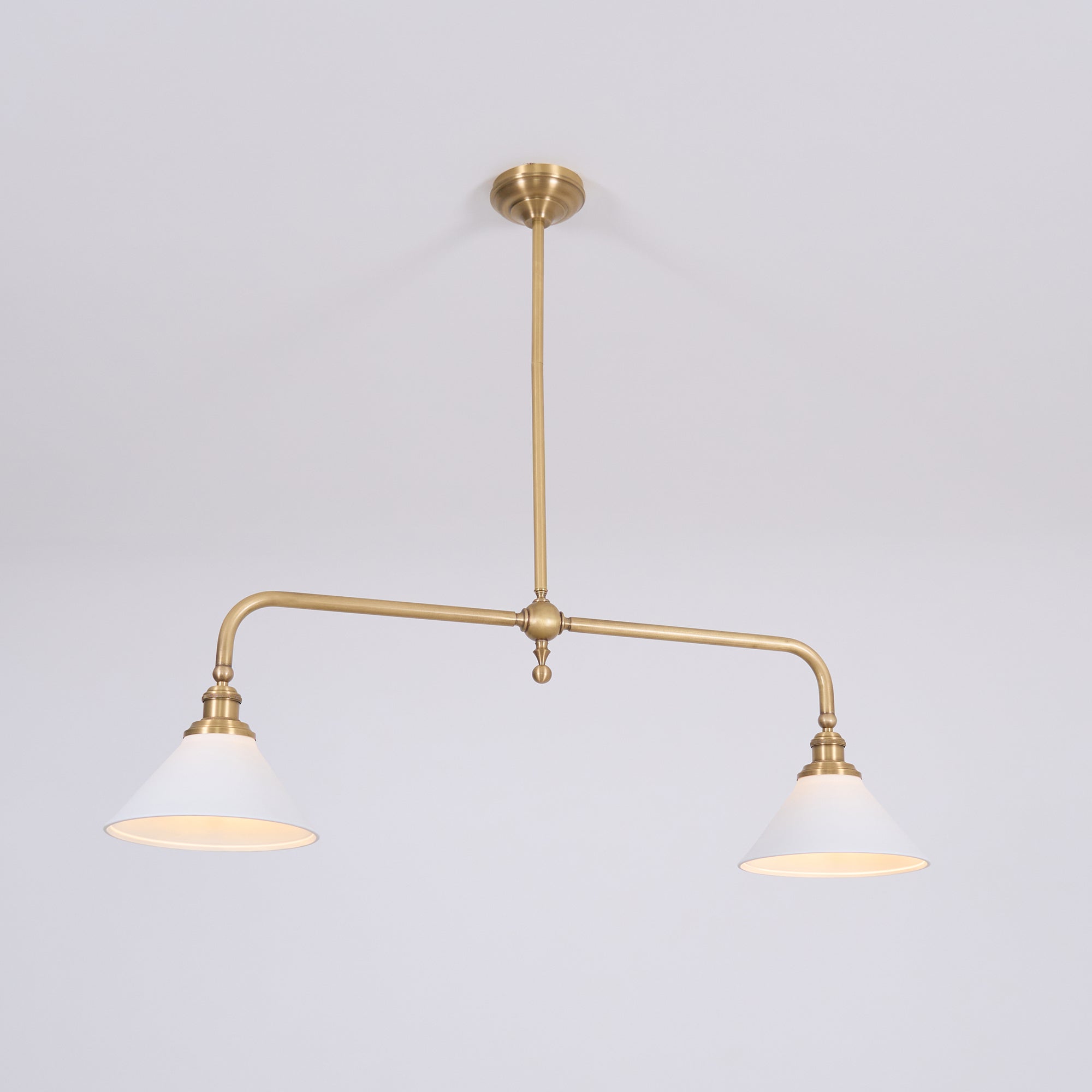 Brass Swing Arm Double Pendant Light