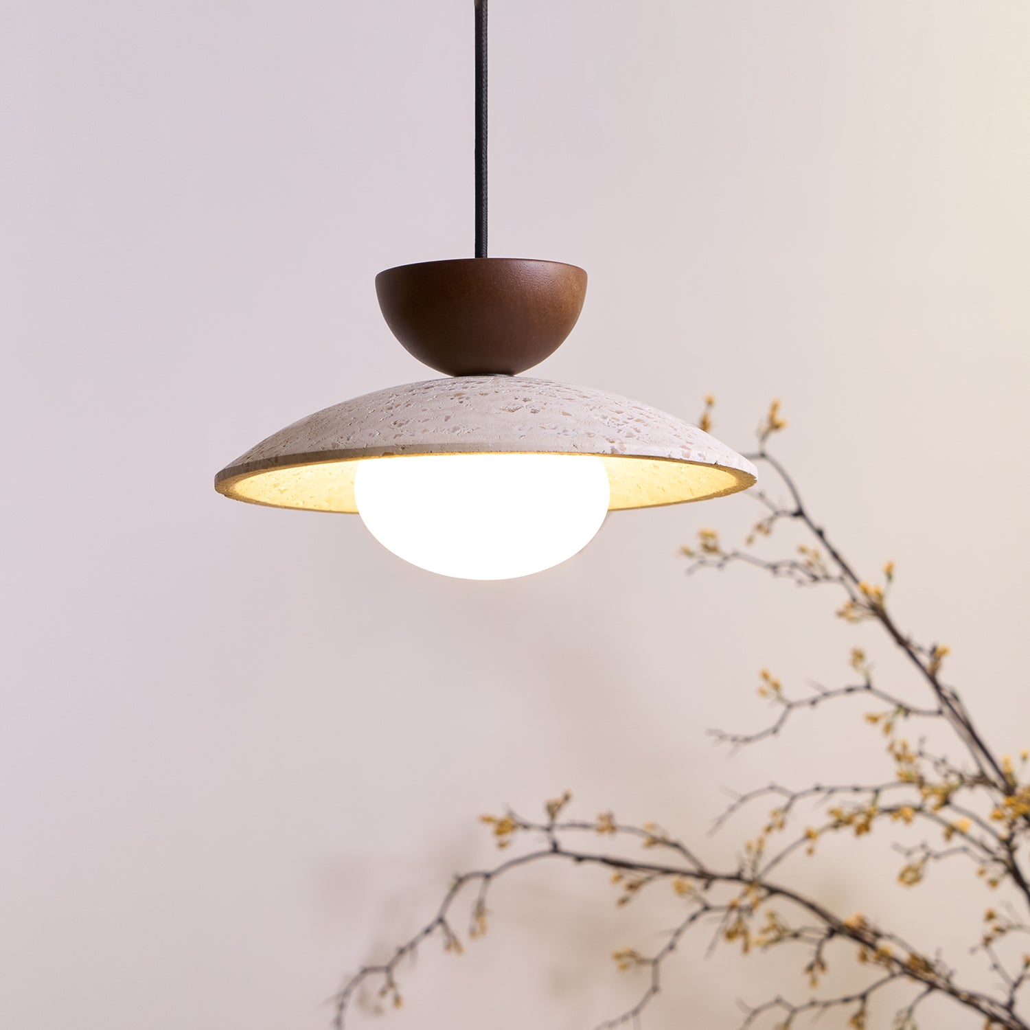 Travertine Dome Pendant Light