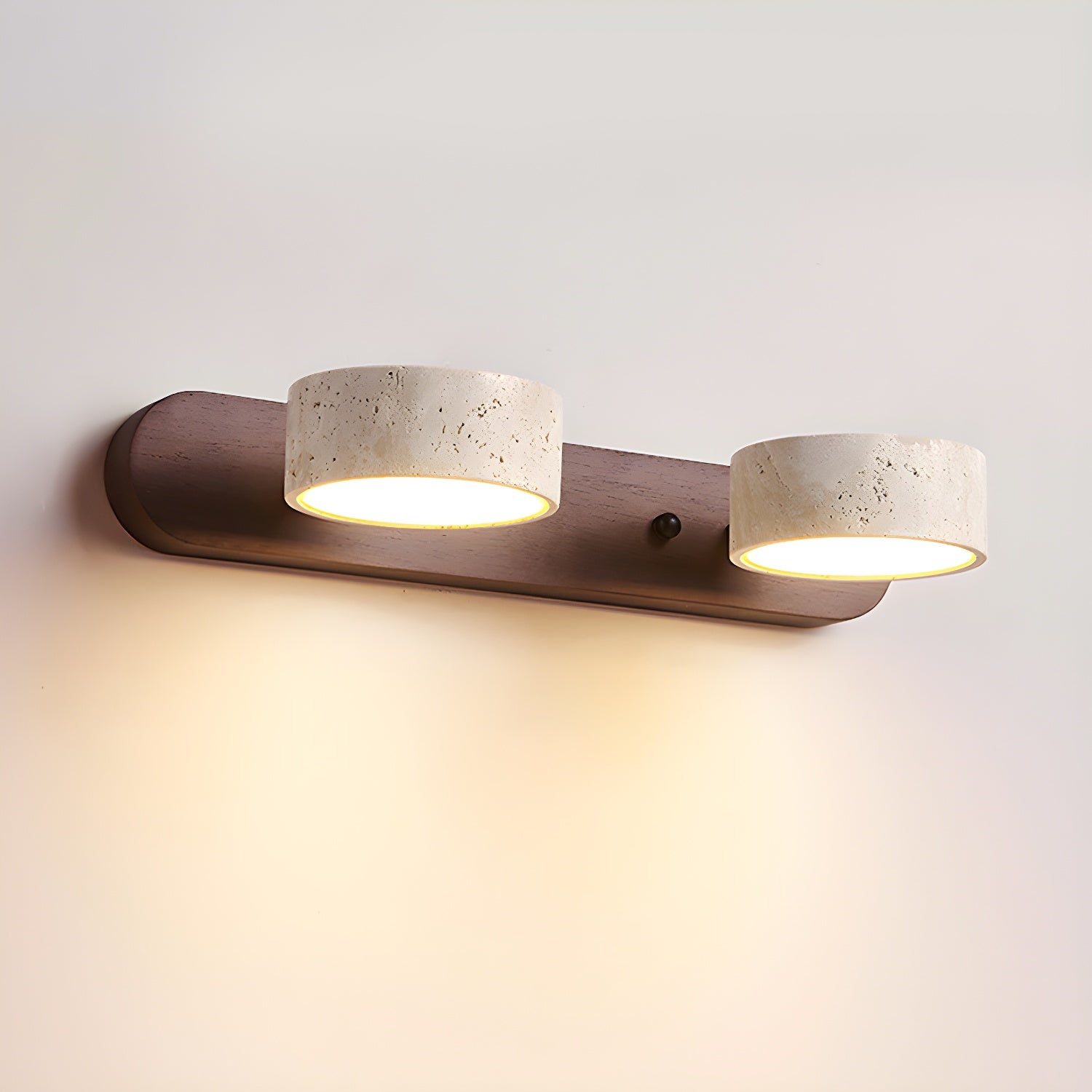 Modern Travertine Duo Wall Light