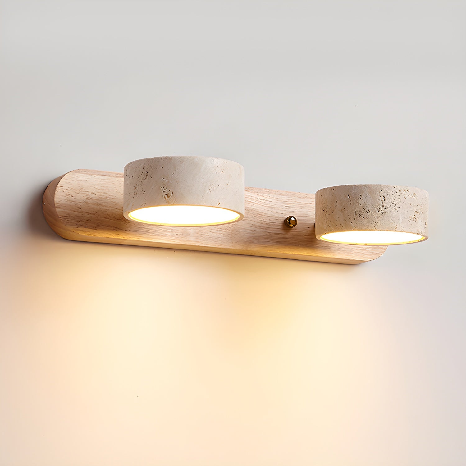 Modern Travertine Duo Wall Light