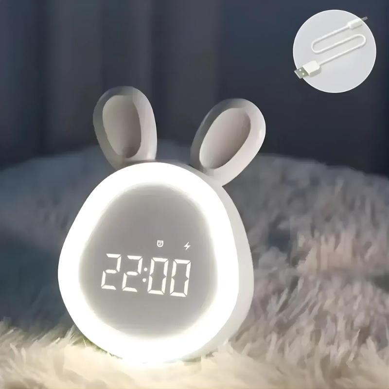 Rabbit Digital Alarm Clock With Night Light