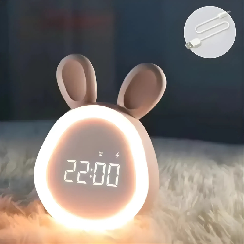 Rabbit Digital Alarm Clock With Night Light