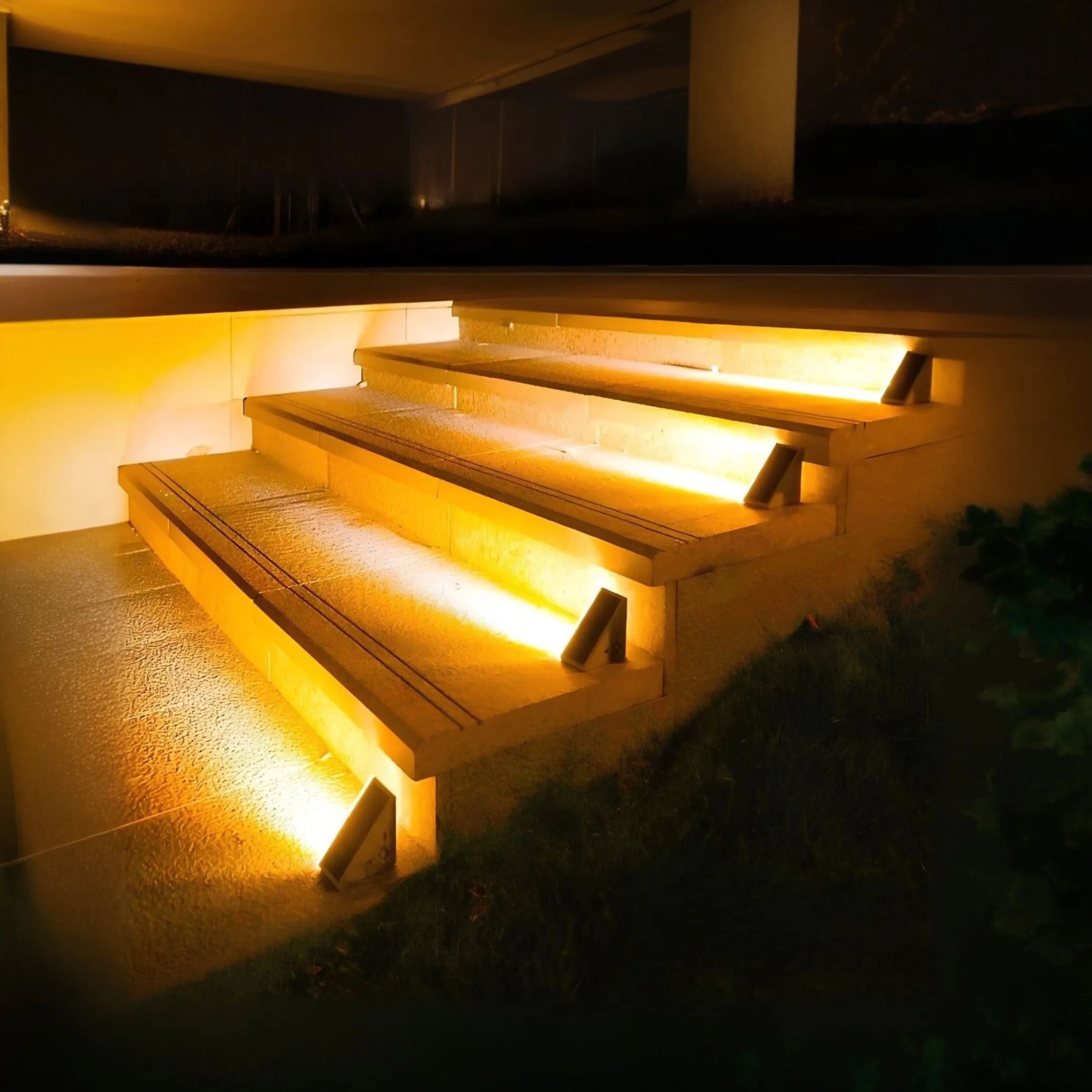 Outdoor Solar Powered LED Step Lights with Triangular Design