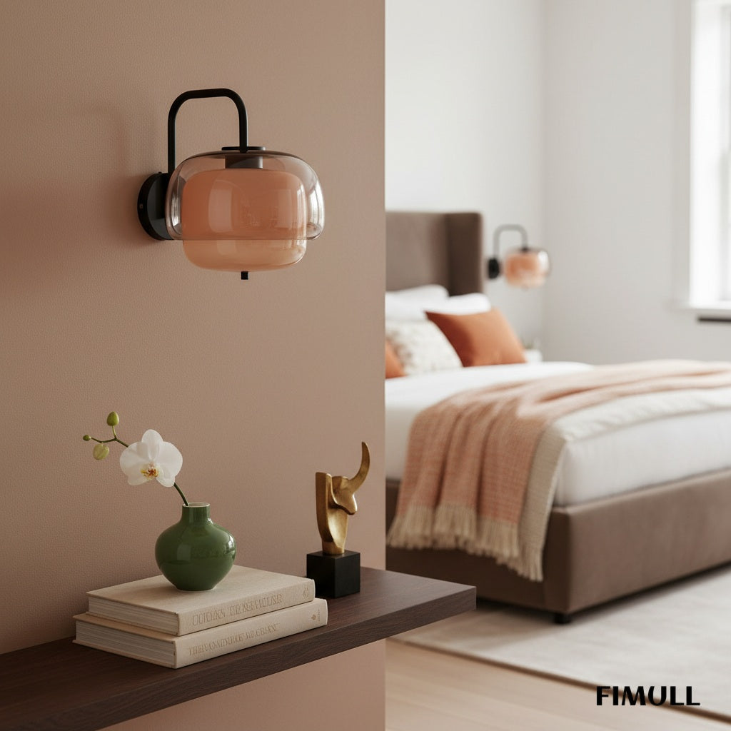 Vintage Bauhaus Glass Wall Lamp for Bedroom Hallway